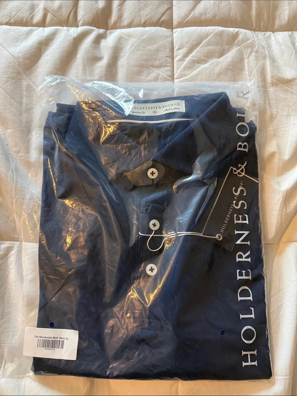 Holderness & Bourne Men’s Navy Polo Shirt - Picture 1 of 2